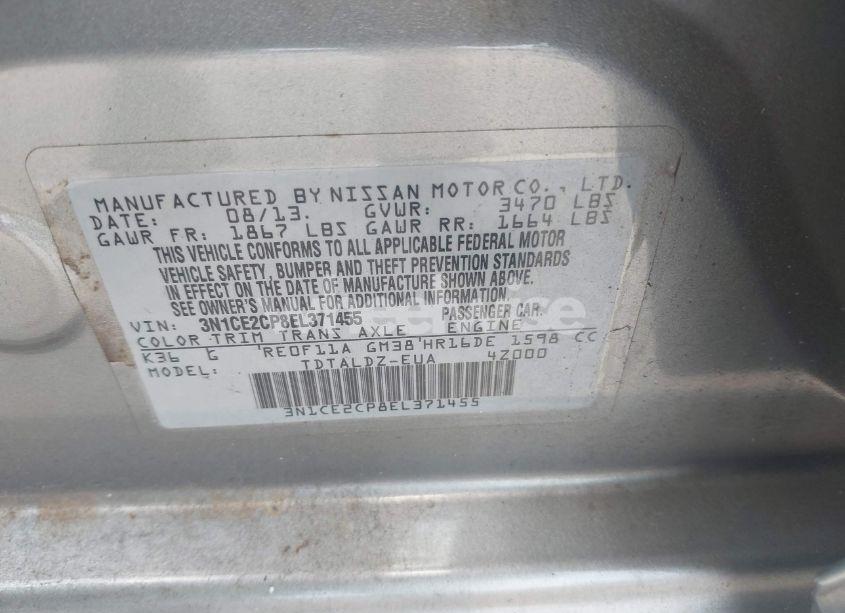 Photo 9 of 2014 Nissan Versa NOTE SV (VIN 3N1CE2CP8EL371455)