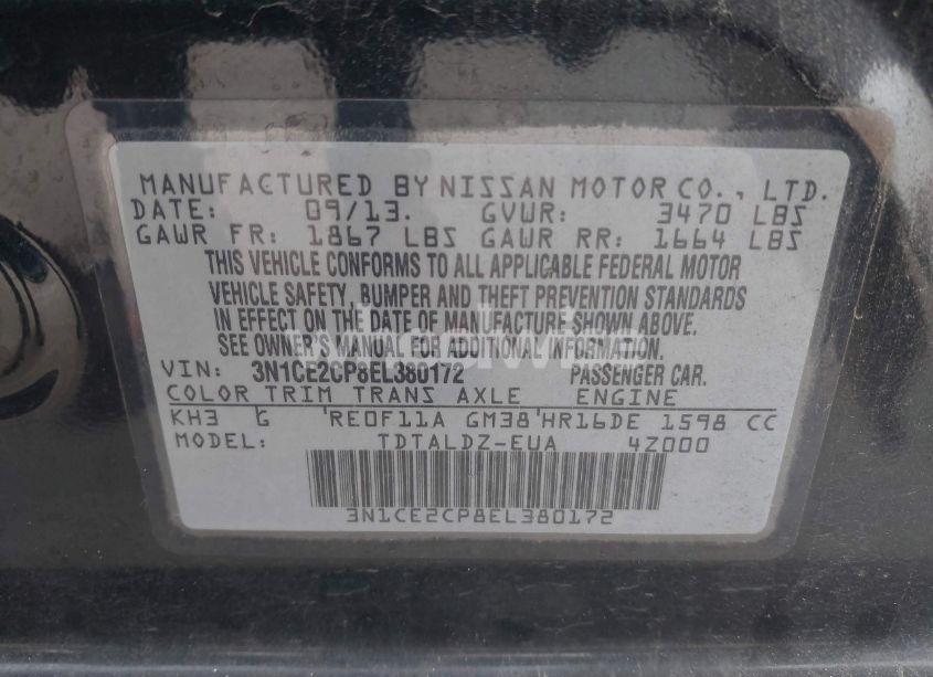 Photo 9 of 2014 Nissan Versa NOTE SV (VIN 3N1CE2CP8EL380172)