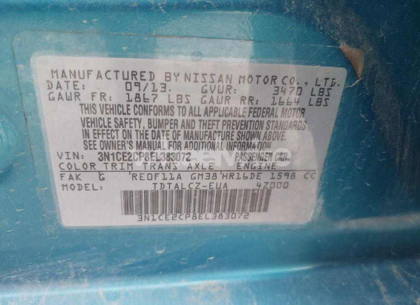 Photo 9 of 2014 Nissan Versa NOTE S PLUS (VIN 3N1CE2CP8EL383072)