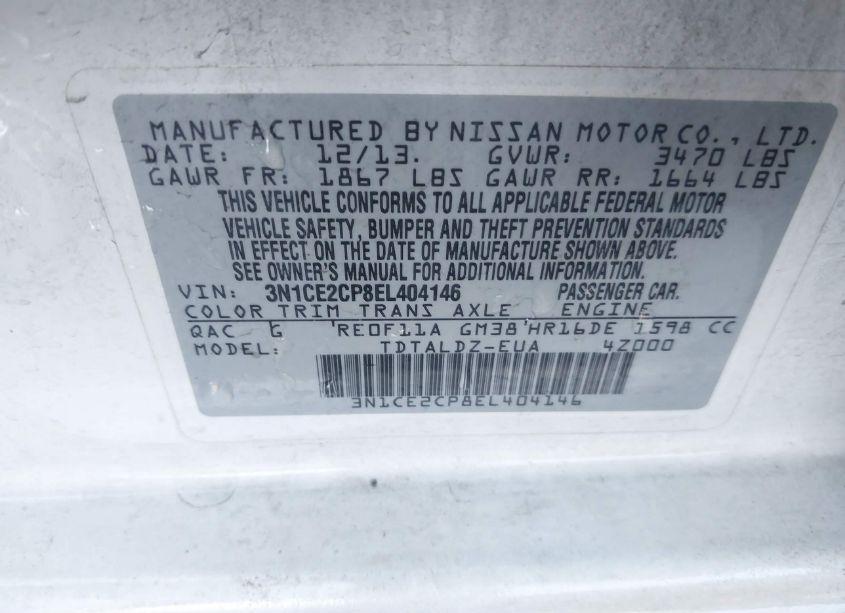 Photo 9 of 2014 Nissan Versa NOTE SV (VIN 3N1CE2CP8EL404146)