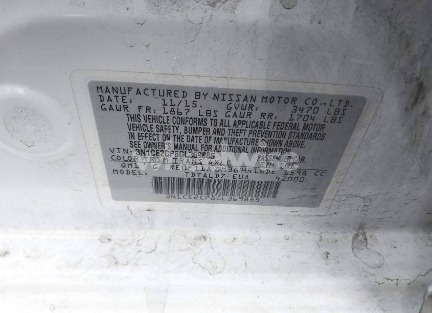 Photo 9 of 2016 Nissan Versa NOTE S (SR)/S PLUS/SL/SR/SV (VIN 3N1CE2CP8GL369885)