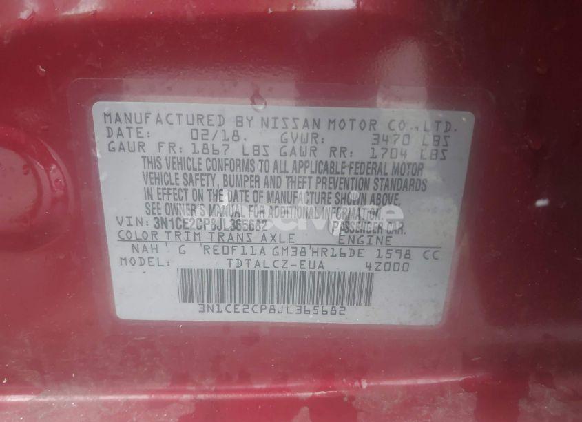 Photo 9 of 2018 Nissan Versa NOTE S (VIN 3N1CE2CP8JL365682)