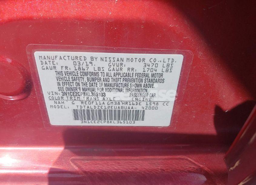 Photo 9 of 2019 Nissan Versa NOTE SV (VIN 3N1CE2CP8KL365103)