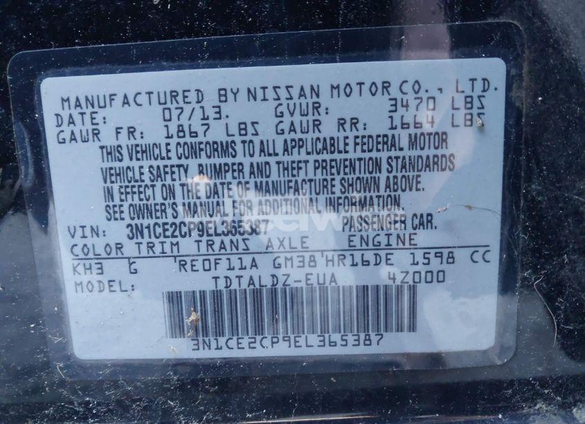 Photo 9 of 2014 Nissan Versa NOTE SV (VIN 3N1CE2CP9EL365387)