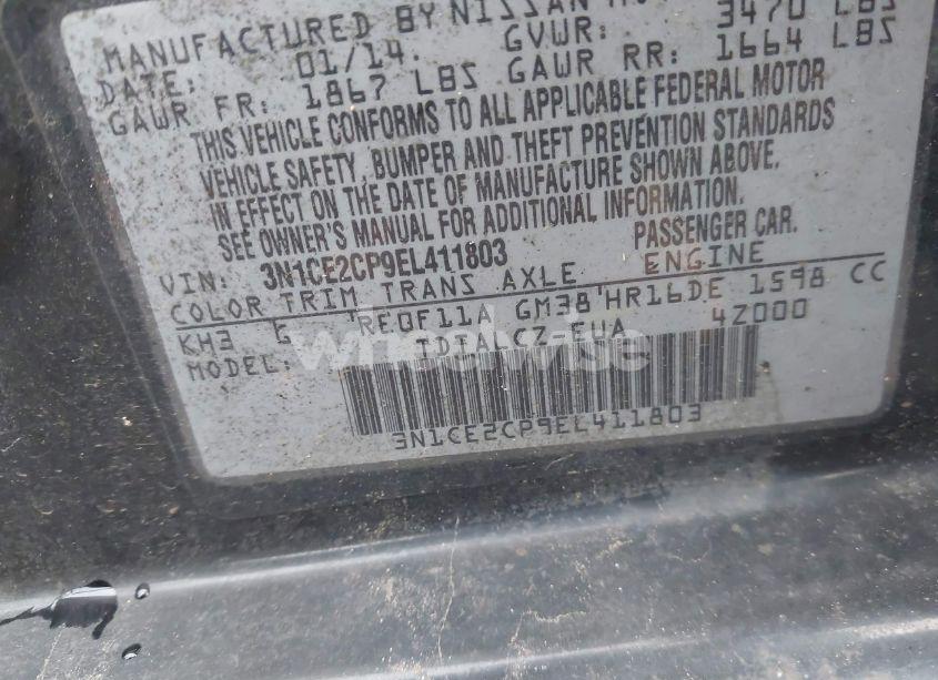 Photo 9 of 2014 Nissan Versa NOTE S PLUS (VIN 3N1CE2CP9EL411803)