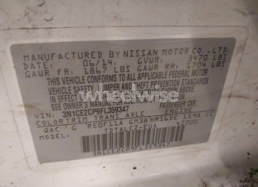 Photo 9 of 2015 Nissan Versa NOTE S PLUS (VIN 3N1CE2CP9FL359347)