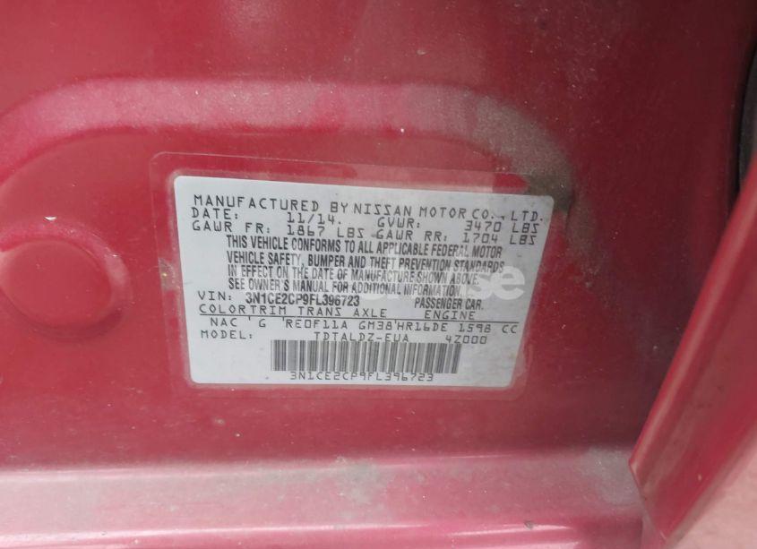 Photo 9 of 2015 Nissan Versa NOTE (VIN 3N1CE2CP9FL396723)