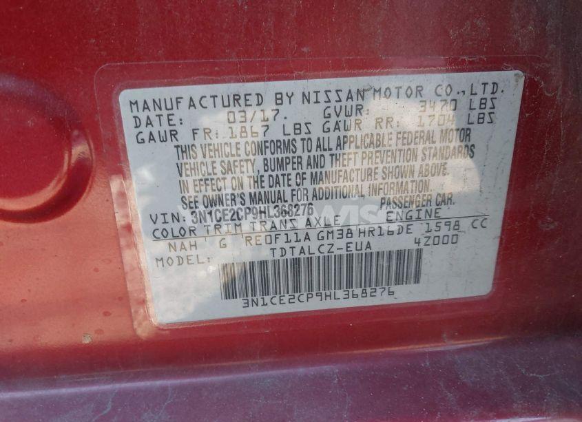 Photo 9 of 2017 Nissan Versa NOTE S PLUS (VIN 3N1CE2CP9HL368276)