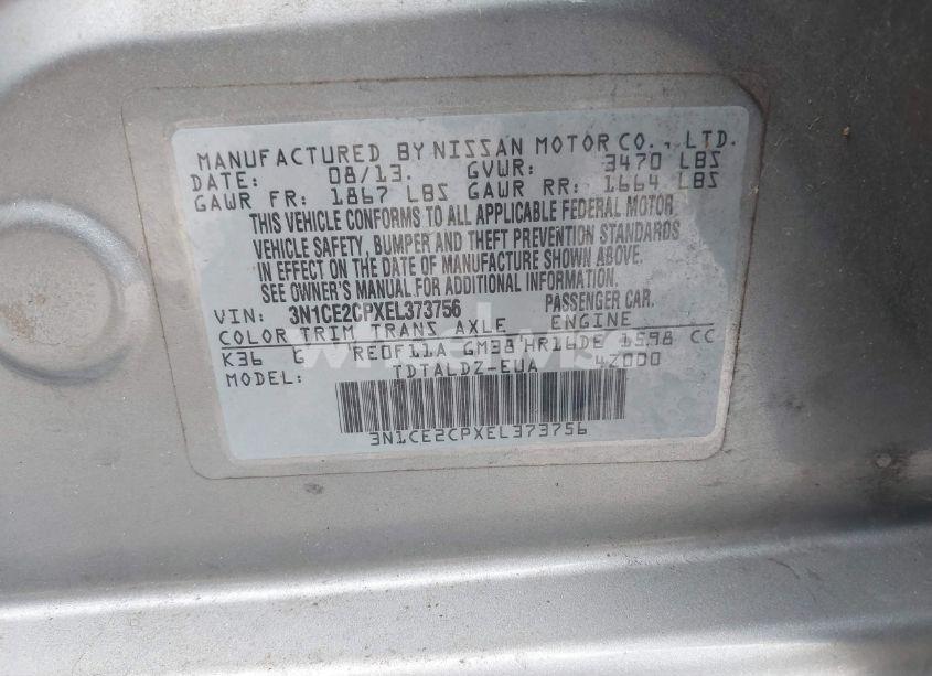 Photo 9 of 2014 Nissan Versa NOTE SV (VIN 3N1CE2CPXEL373756)