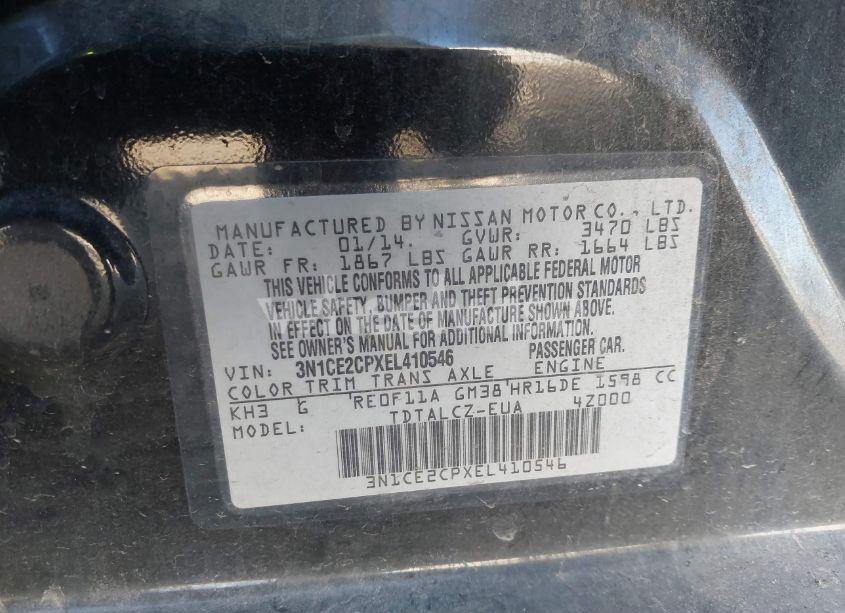 Photo 9 of 2014 Nissan Versa NOTE S PLUS (VIN 3N1CE2CPXEL410546)