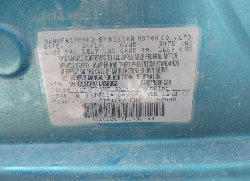 Photo 9 of 2014 Nissan Versa NOTE SV (VIN 3N1CE2CPXEL436953)