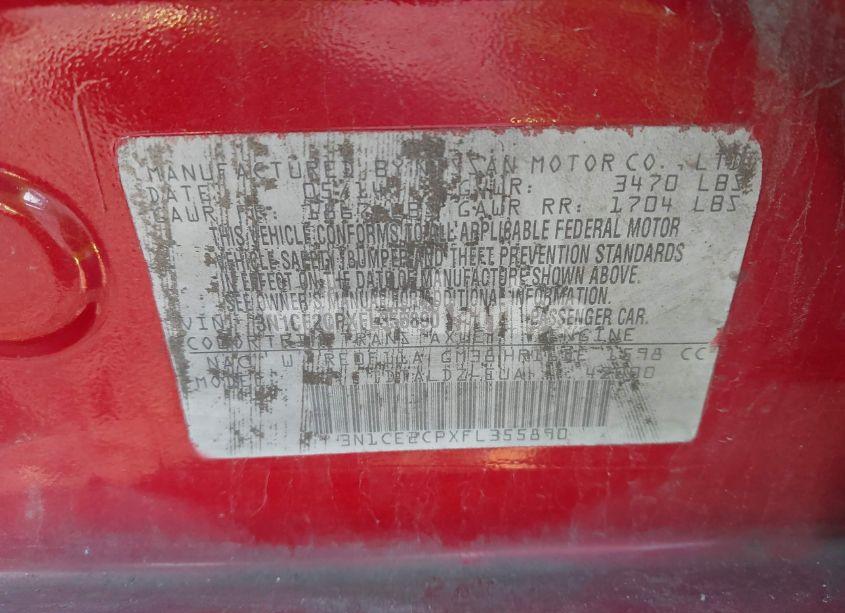 Photo 9 of 2015 Nissan Versa NOTE S (SR)/S PLUS/SL/SR/SV (VIN 3N1CE2CPXFL355890)