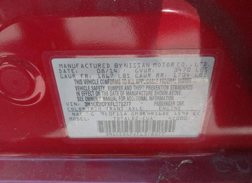 Photo 9 of 2015 Nissan Versa NOTE SV (VIN 3N1CE2CPXFL378277)