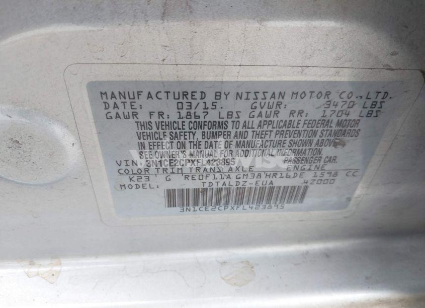 Photo 9 of 2015 Nissan Versa NOTE SV (VIN 3N1CE2CPXFL423895)