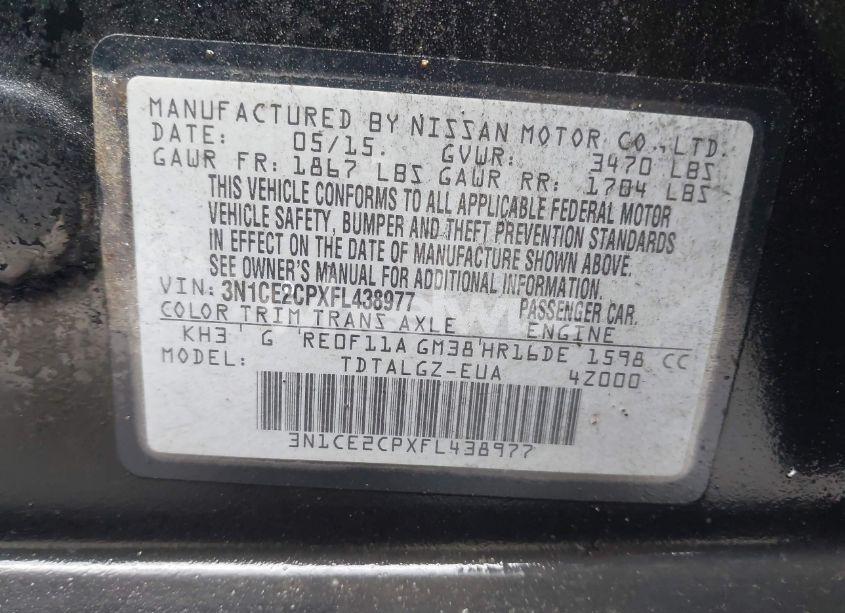 Photo 9 of 2015 Nissan Versa NOTE SR (VIN 3N1CE2CPXFL438977)