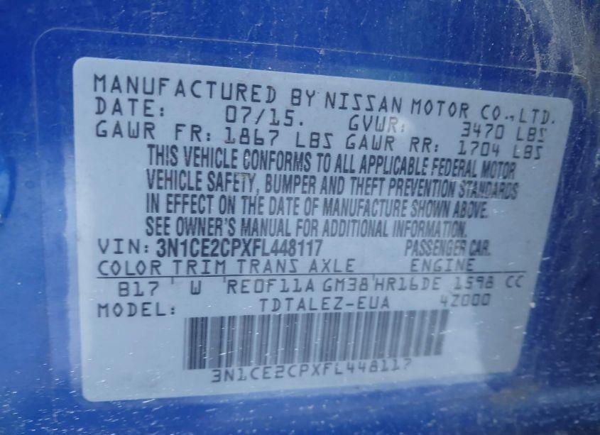 Photo 9 of 2015 Nissan Versa NOTE (VIN 3N1CE2CPXFL448117)