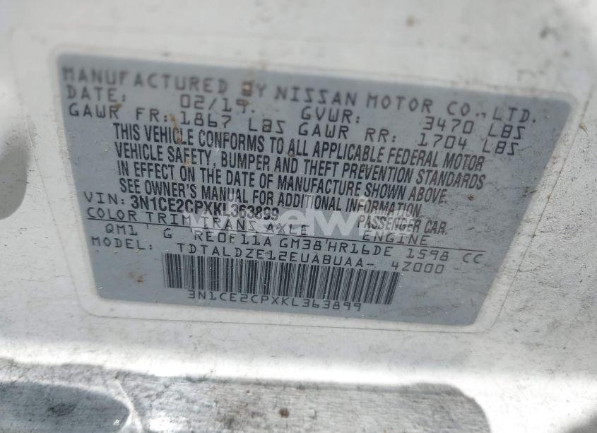 Photo 9 of 2019 Nissan Versa NOTE SV (VIN 3N1CE2CPXKL363899)