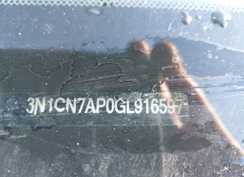 Photo 9 of 2016 Nissan Versa 1.6 S+ (VIN 3N1CN7AP0GL916597)