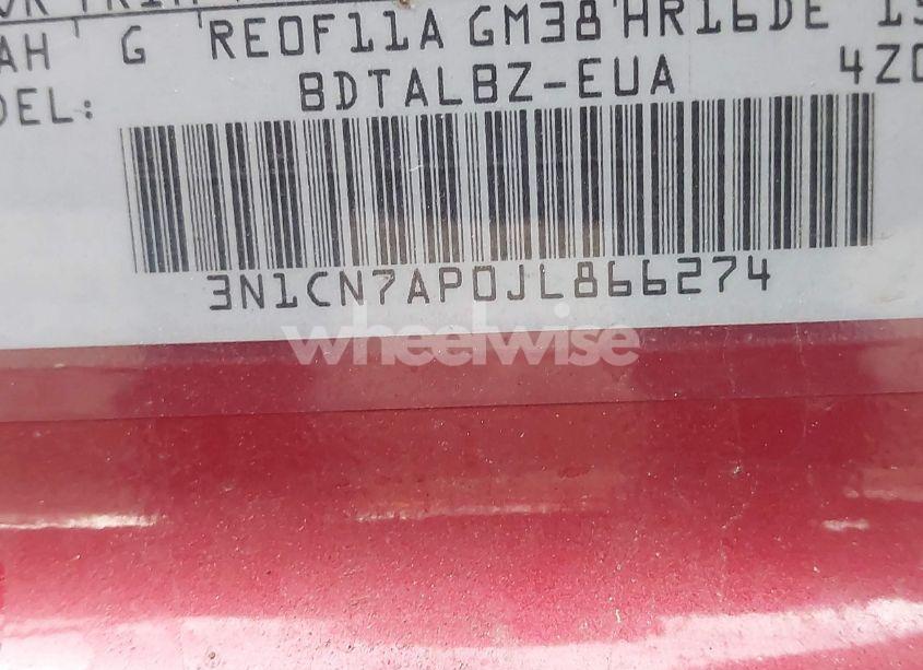 Photo 9 of 2018 Nissan Versa 1.6 SV (VIN 3N1CN7AP0JL866274)