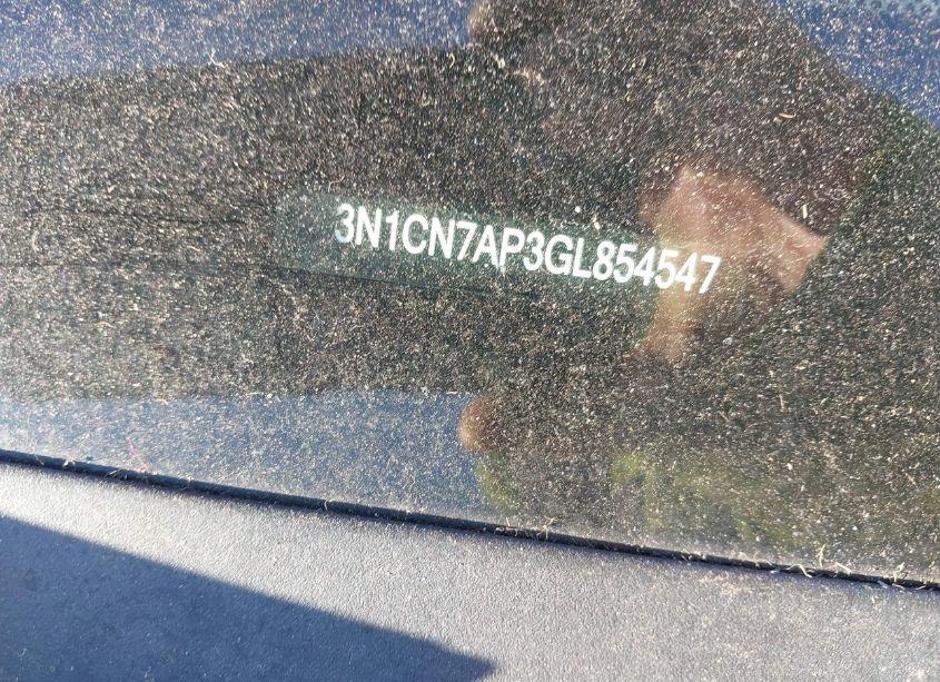 Photo 12 of 2016 Nissan Versa (VIN 3N1CN7AP3GL854547)