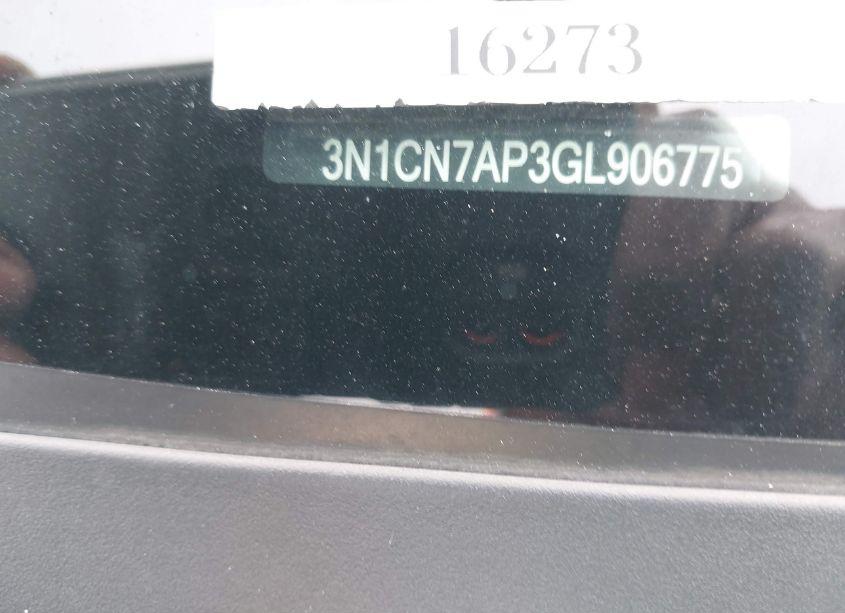 Photo 9 of 2016 Nissan Versa 1.6 S+ (VIN 3N1CN7AP3GL906775)