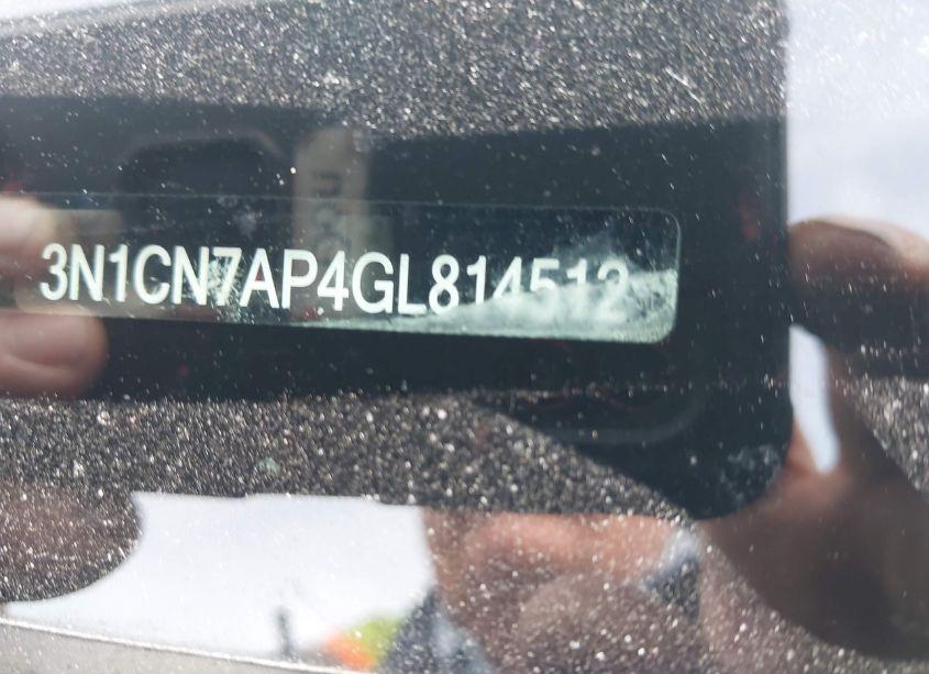 Photo 9 of 2016 Nissan Versa 1.6 S/1.6 S+/1.6 SL/1.6 SV (VIN 3N1CN7AP4GL814512)