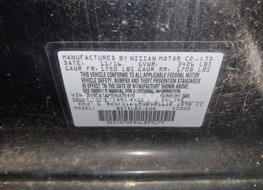 Photo 9 of 2017 Nissan Versa 1.6 SV (VIN 3N1CN7AP5HL829179)