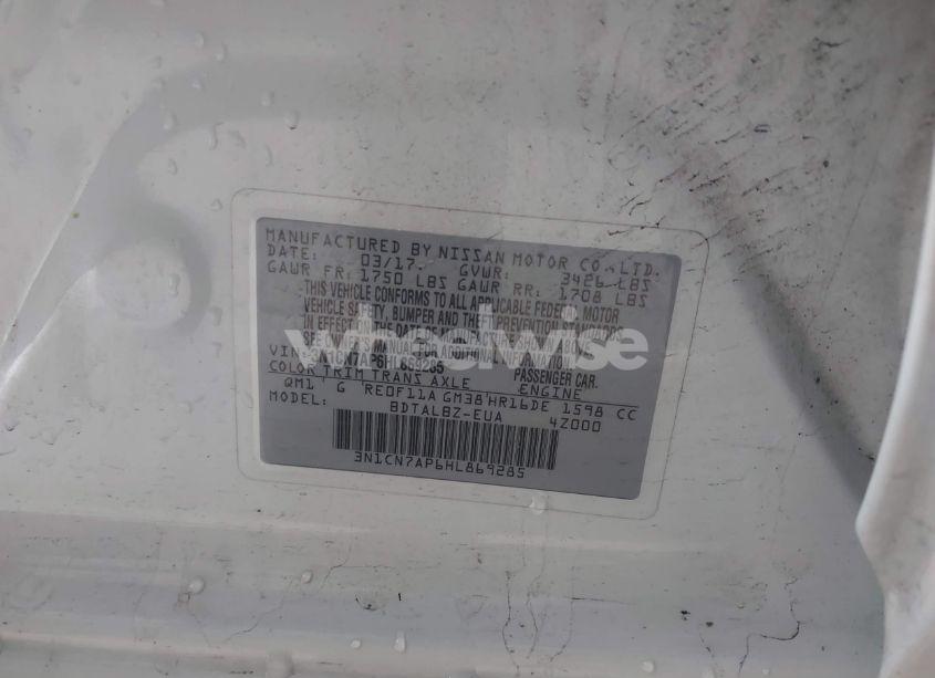 Photo 9 of 2017 Nissan Versa 1.6 SV (VIN 3N1CN7AP6HL869285)