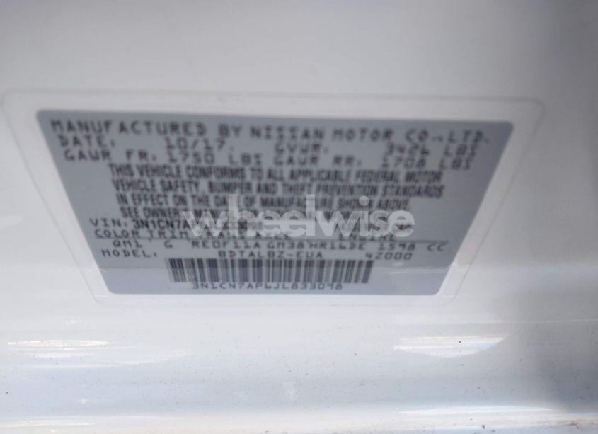 Photo 9 of 2018 Nissan Versa 1.6 SV (VIN 3N1CN7AP6JL833098)