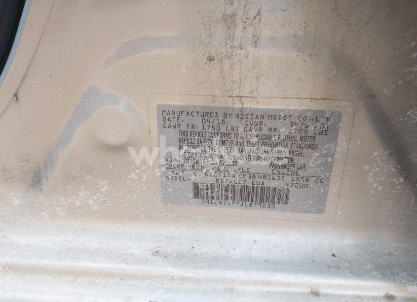 Photo 9 of 2018 Nissan Versa 1.6 SV (VIN 3N1CN7AP7JL879233)