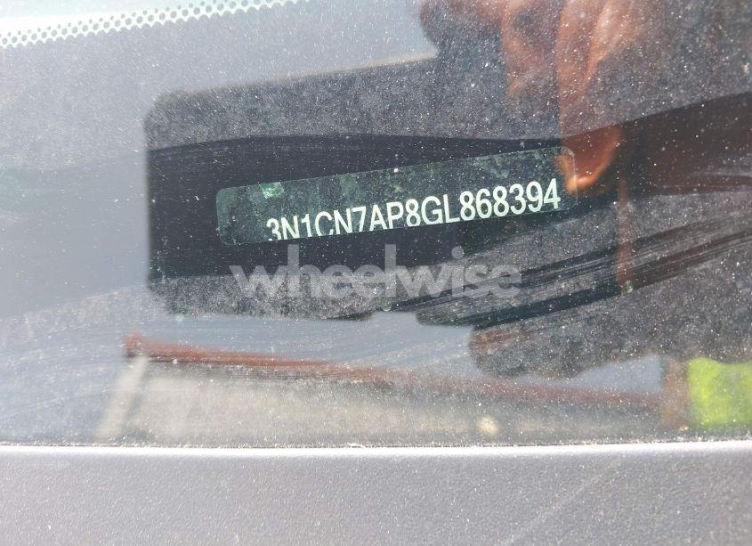 Photo 9 of 2016 Nissan Versa 1.6 S/1.6 S+/1.6 SL/1.6 SV (VIN 3N1CN7AP8GL868394)