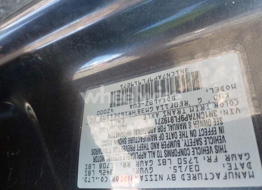 Photo 9 of 2015 Nissan Versa 1.6 SV (VIN 3N1CN7AP9FL919271)