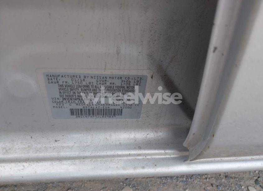 Photo 9 of 2018 Nissan Versa 1.6 S+ (VIN 3N1CN7AP9JL859839)