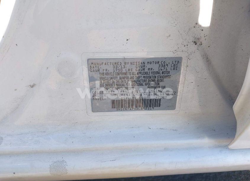 Photo 9 of 2013 Nissan Versa 1.6 SV (VIN 3N1CN7APXDL892319)