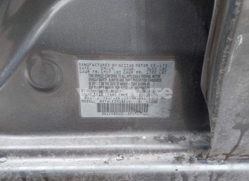 Photo 9 of 2020 Nissan Versa S XTRONIC CVT (VIN 3N1CN8DV0LL824917)