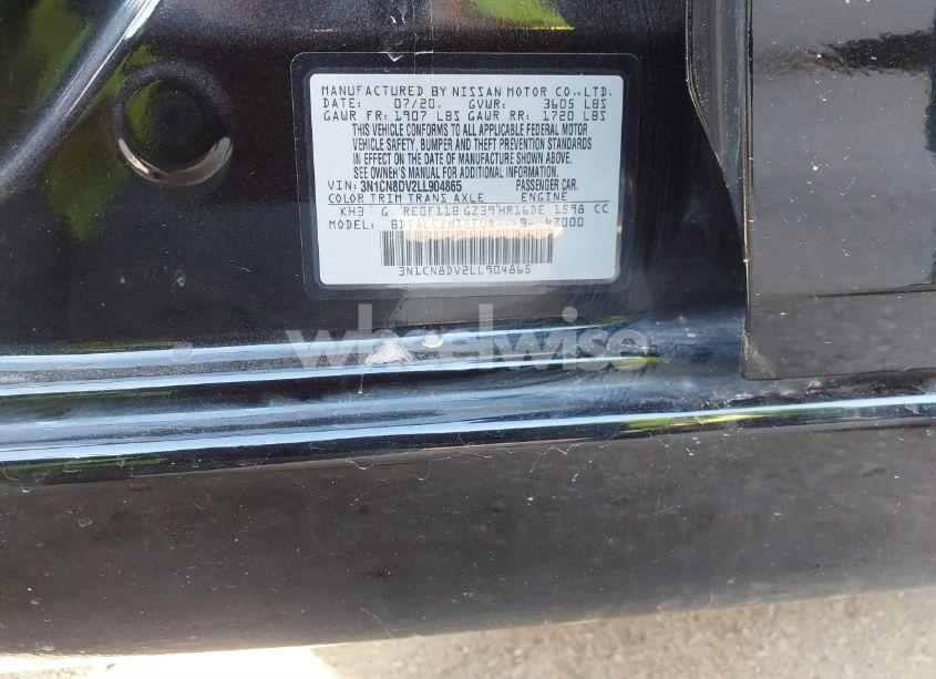 Photo 9 of 2020 Nissan Versa S XTRONIC CVT (VIN 3N1CN8DV2LL904865)