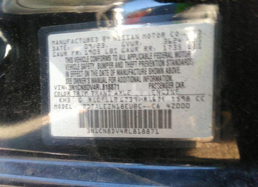 Photo 9 of 2024 Nissan Versa 1.6 S (VIN 3N1CN8DV4RL818871)