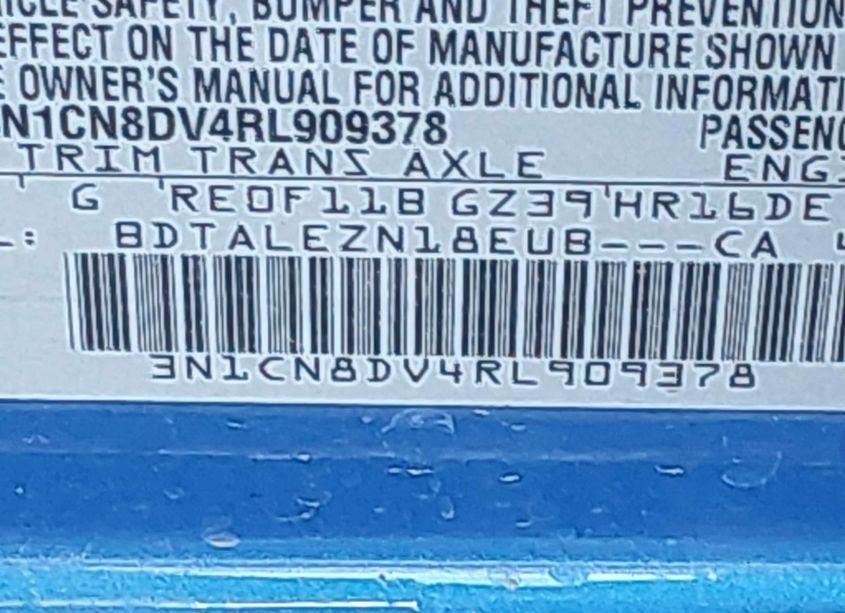 Photo 9 of 2024 Nissan Versa 1.6 S (VIN 3N1CN8DV4RL909378)