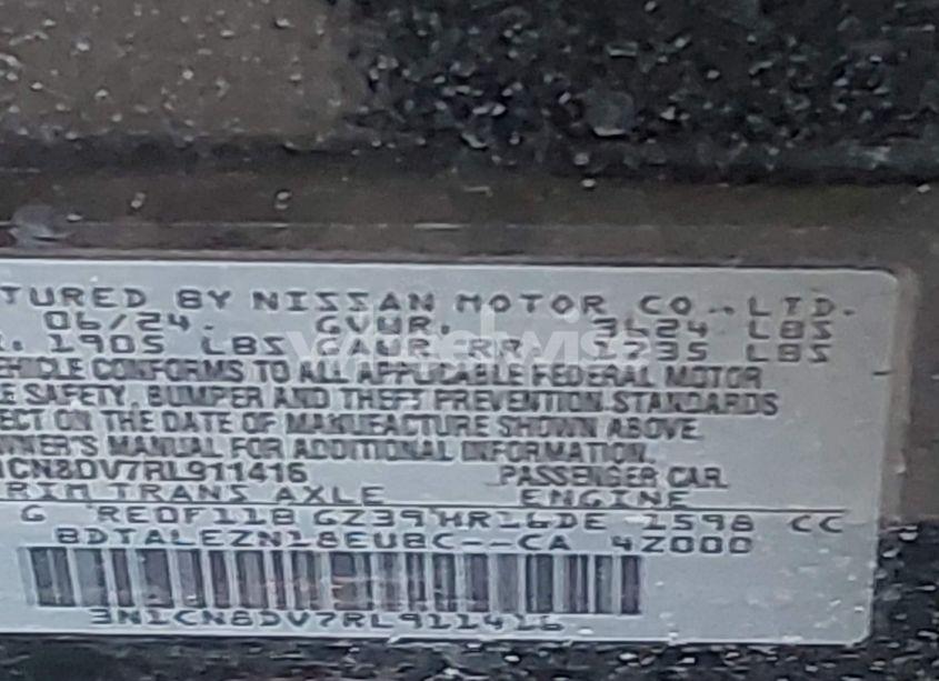 Photo 9 of 2024 Nissan Versa 1.6 S (VIN 3N1CN8DV7RL911416)