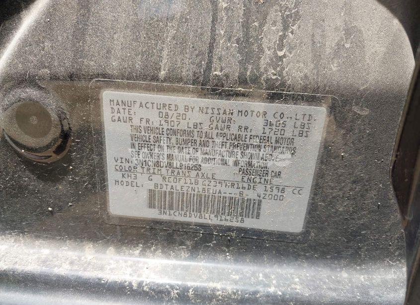 Photo 9 of 2020 Nissan Versa S XTRONIC CVT (VIN 3N1CN8DV8LL916258)