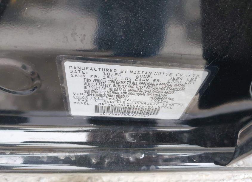 Photo 9 of 2021 Nissan Versa S XTRONIC CVT (VIN 3N1CN8DV8ML809017)