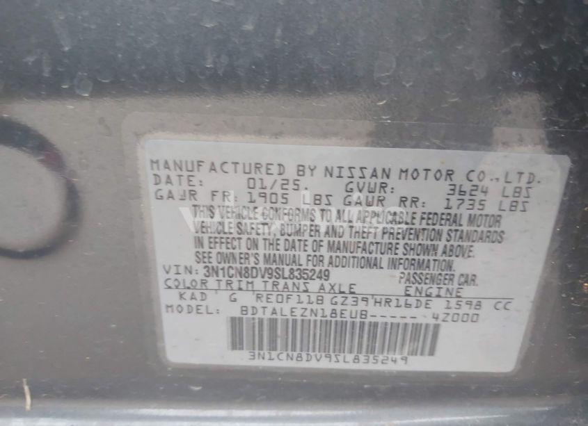 Photo 9 of 2025 Nissan Versa 1.6 S (VIN 3N1CN8DV9SL835249)