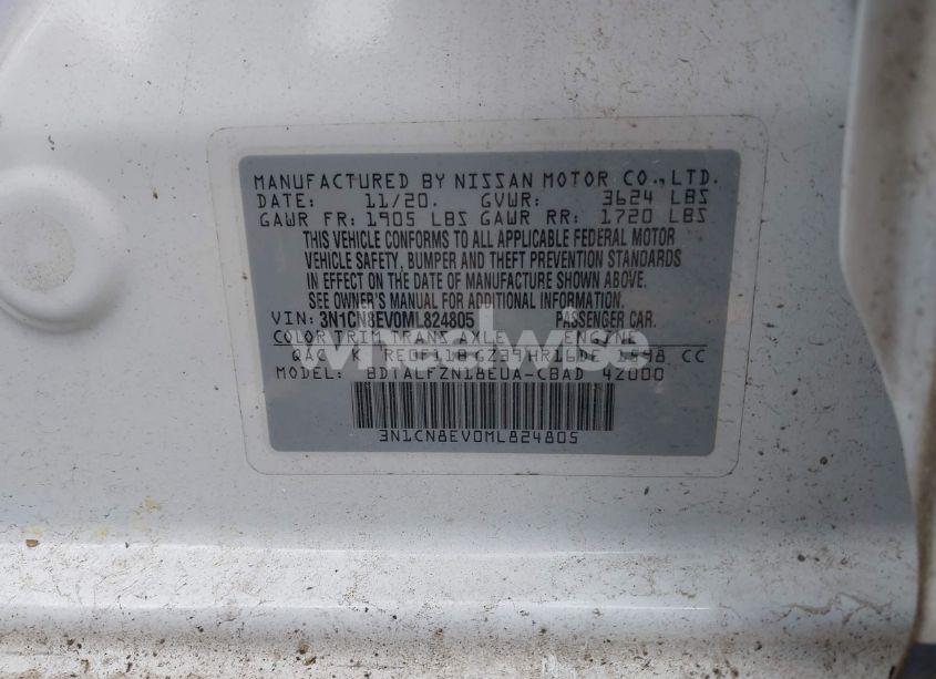 Photo 9 of 2021 Nissan Versa SV XTRONIC CVT (VIN 3N1CN8EV0ML824805)
