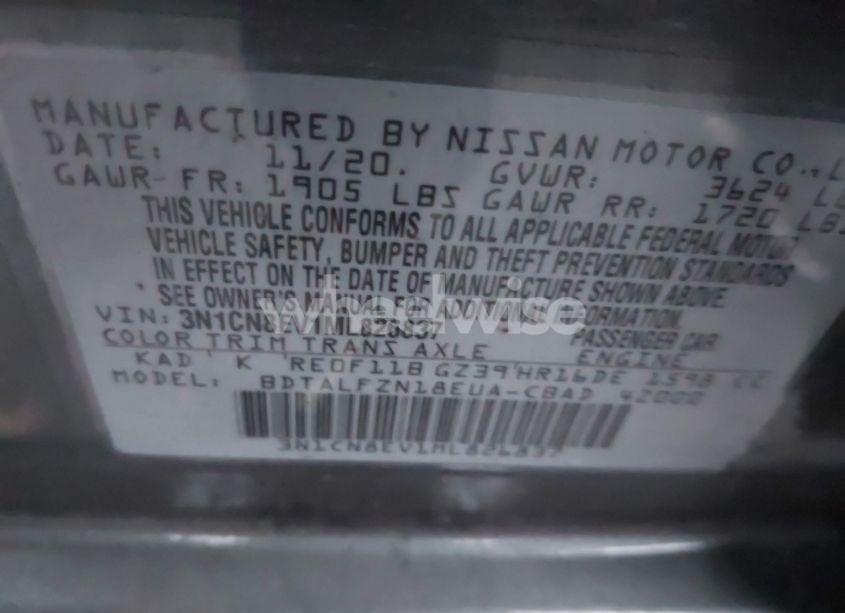 Photo 9 of 2021 Nissan Versa SV XTRONIC CVT (VIN 3N1CN8EV1ML826837)