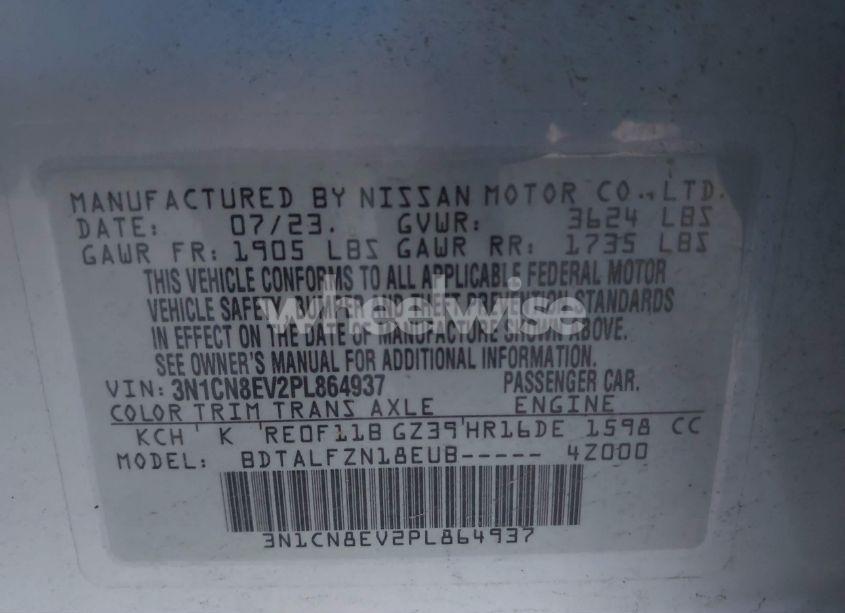 Photo 9 of 2023 Nissan Versa 1.6 SV XTRONIC CVT (VIN 3N1CN8EV2PL864937)