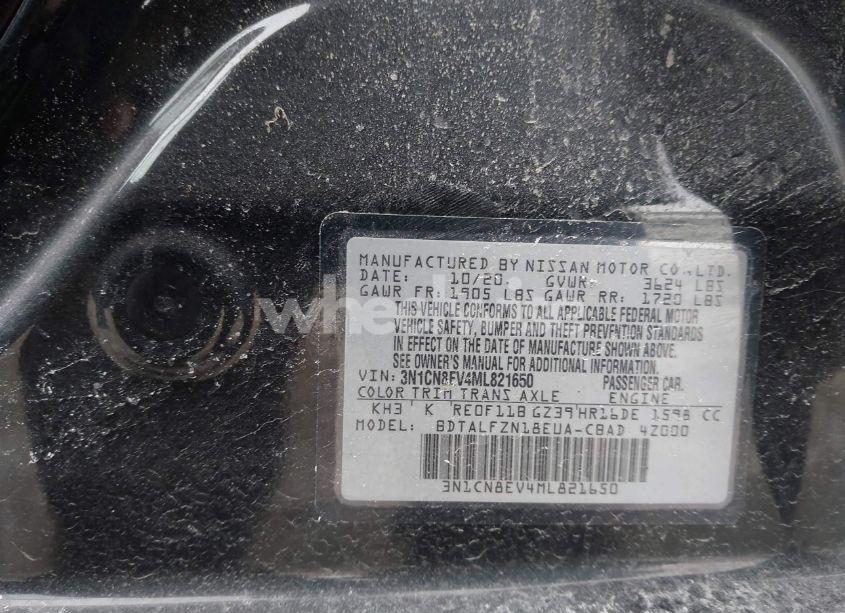 Photo 9 of 2021 Nissan Versa SV XTRONIC CVT (VIN 3N1CN8EV4ML821650)