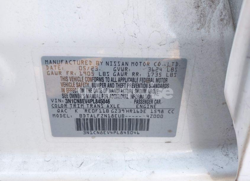 Photo 9 of 2023 Nissan Versa 1.6 SV XTRONIC CVT (VIN 3N1CN8EV4PL845046)