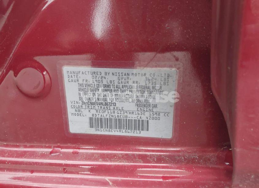 Photo 9 of 2024 Nissan Versa 1.6 SV (VIN 3N1CN8EV4RL867213)