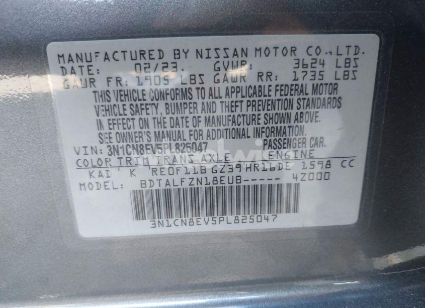 Photo 9 of 2023 Nissan Versa 1.6 SV XTRONIC CVT (VIN 3N1CN8EV5PL825047)