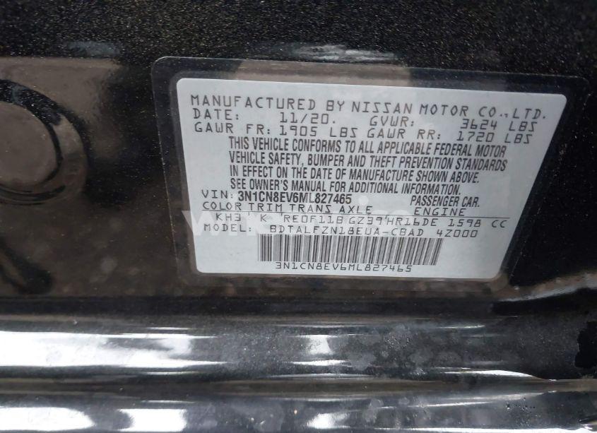 Photo 9 of 2021 Nissan Versa SV XTRONIC CVT (VIN 3N1CN8EV6ML827465)